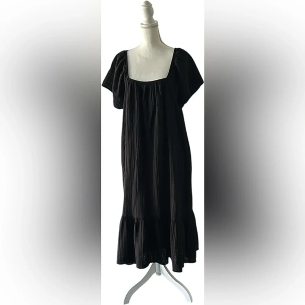 ✨ Black Cotton Madi Dress with Pockets – Size XXL - Picture 1 of 9